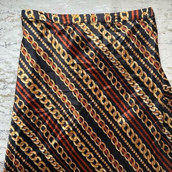 Ashley Stewart Silky Chain Print MIDI Skirt - Picture 10 of 12